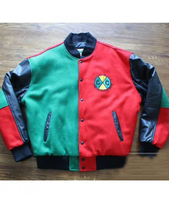 Varsity Cross Color Red and Green Jacket Varsity Cross Color Red and Green Jacket