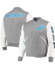 Varsity Detroit Lions Grey and White Jacket Varsity Detroit Lions Grey and White Jacket
