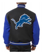 Varsity Detroit Lions Royal Blue and Black Wool Jacket