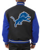 Varsity Detroit Lions Royal Blue and Black Wool Jacket Varsity Detroit Lions Royal Blue and Black Wool Jacket