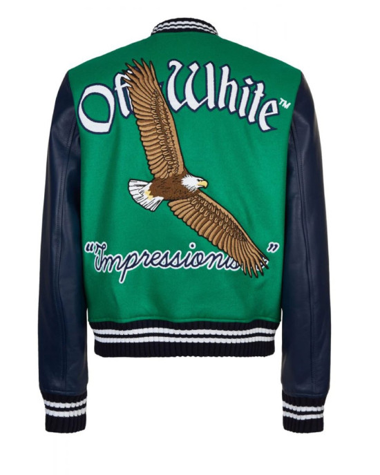 Varsity Eagle Logo W23 Green and Blue Jacket Varsity Eagle Logo W23 Green and Blue Jacket