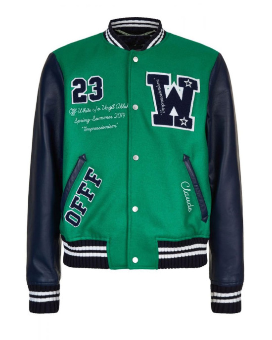 Varsity Eagle Logo W23 Green and Blue Jacket Varsity Eagle Logo W23 Green and Blue Jacket
