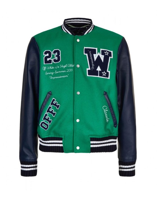 Varsity Eagle Logo W23 Green and Blue Jacket