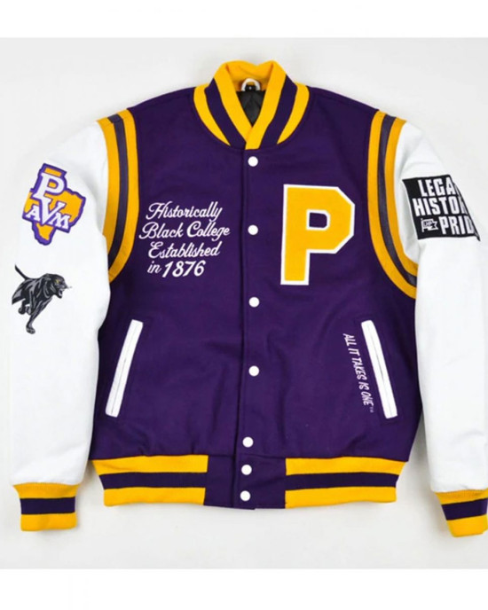 Varsity HBCU Prairie View A&m University Motto 2.0 Purple Jacket Varsity HBCU Prairie View A&m University Motto 2.0 Purple Jacket