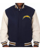 Varsity LA Chargers Navy and White Wool/Leather Jacket Varsity LA Chargers Navy and White Wool/Leather Jacket