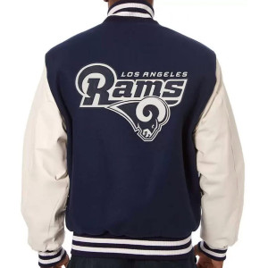Varsity LA Rams White and Blue Jacket