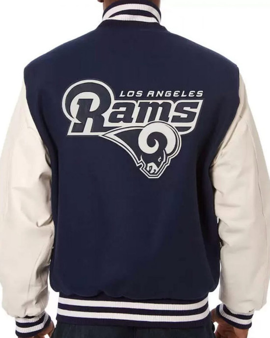 Varsity LA Rams White and Blue Jacket Varsity LA Rams White and Blue Jacket