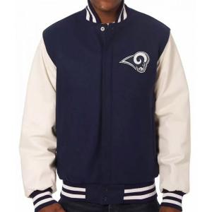Varsity LA Rams White and Blue Jacket