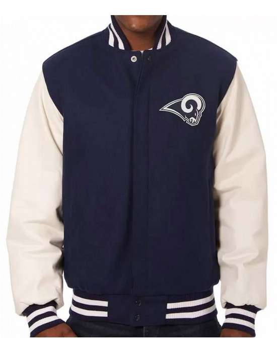 Varsity LA Rams White and Blue Jacket