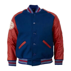 Varsity NY Giants Darius Slayton Blue and Red Jacket