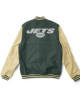 Varsity NY Jets Green and Cream Wool/Leather Jacket Varsity NY Jets Green and Cream Wool/Leather Jacket