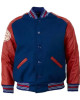 Varsity New York Giants Daniel Jones Red and Blue Jacket Varsity New York Giants Daniel Jones Red and Blue Jacket