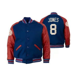 Varsity New York Giants Daniel Jones Red and Blue Jacket