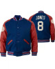 Varsity New York Giants Daniel Jones Red and Blue Jacket Varsity New York Giants Daniel Jones Red and Blue Jacket