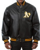 Varsity Oakland Athletics Black Leather Jacket Varsity Oakland Athletics Black Leather Jacket
