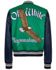 Varsity Off-White 23 Eagle Red and Black/Green and Blue Jacket Varsity Off-White 23 Eagle Red and Black/Green and Blue Jacket
