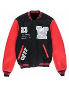 Varsity Off-White 23 Eagle Red and Black/Green and Blue Jacket