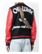 Varsity Off-White 23 Eagle Red and Black/Green and Blue Jacket