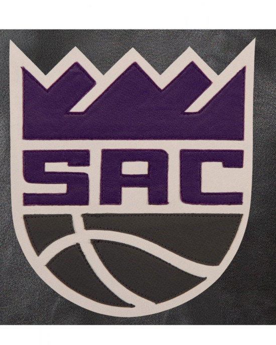 Varsity Sacramento Kings Black Leather Jacket Varsity Sacramento Kings Black Leather Jacket