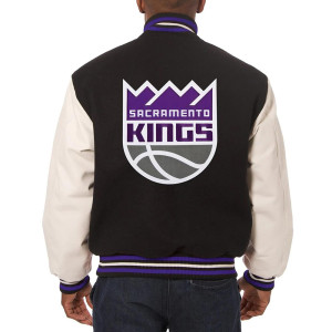 Varsity Sacramento Kings Domestic Black and White Jacket