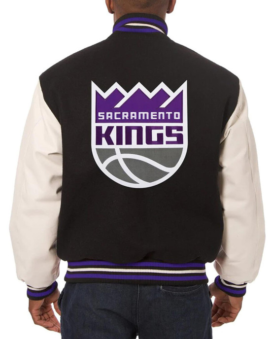 Varsity Sacramento Kings Domestic Black and White Jacket Varsity Sacramento Kings Domestic Black and White Jacket
