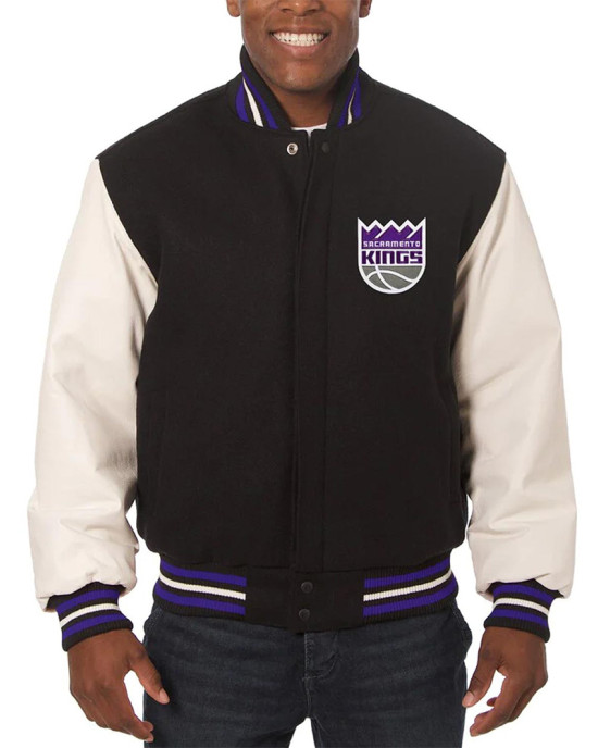 Varsity Sacramento Kings Domestic Black and White Jacket Varsity Sacramento Kings Domestic Black and White Jacket