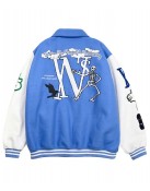 Varsity Skeleton Flocking Hip Hop Jacket