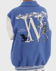 Varsity Skeleton Flocking Hip Hop Jacket Varsity Skeleton Flocking Hip Hop Jacket