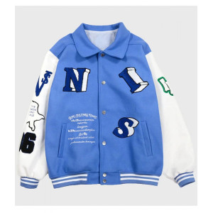 Varsity Skeleton Flocking Hip Hop Jacket