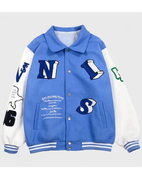 Varsity Skeleton Flocking Hip Hop Jacket