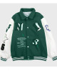 Varsity Skeleton Flocking Hip Hop Jacket Varsity Skeleton Flocking Hip Hop Jacket