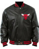 Vintage Chicago Bulls 90's Basketball NBA Jordan Hip Hop Letterman Bomber Black Leather Jacket
