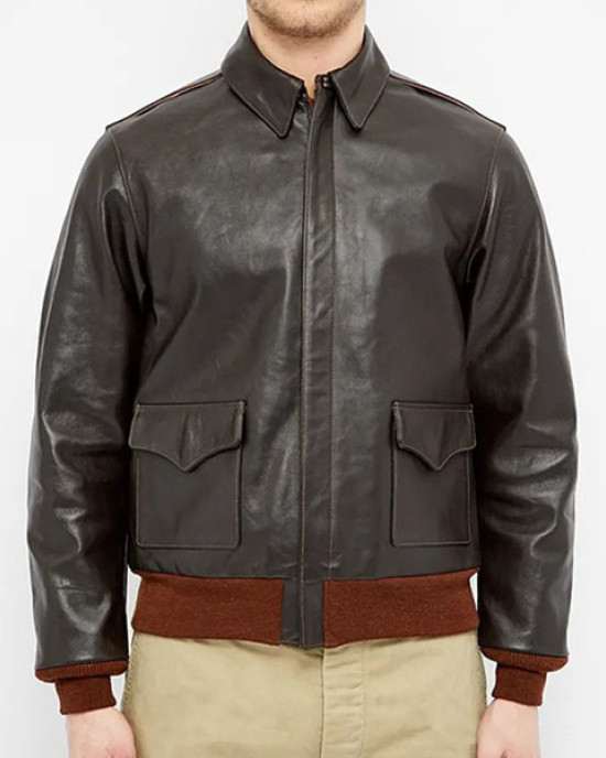 Vintage Style Military Brown A-2 Flight Jacket Vintage Style Military Brown A-2 Flight Jacket