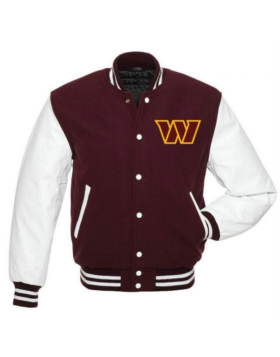 Washington Commanders Letterman Maroon and White Jacket