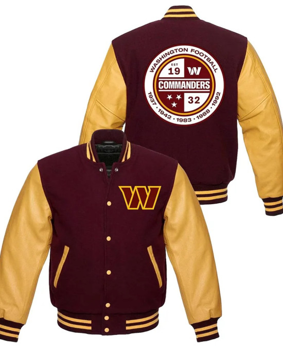 Washington Commanders Letterman W Jacket Washington Commanders Letterman W Jacket