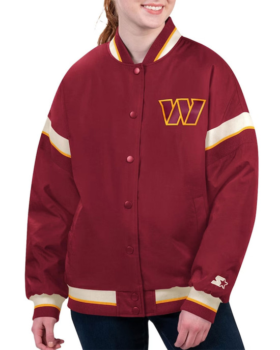 Washington Commanders Tournament Maroon Varsity Jacket Washington Commanders Tournament Maroon Varsity Jacket