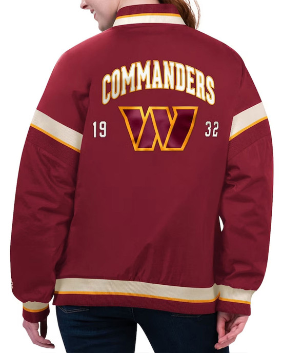Washington Commanders Tournament Maroon Varsity Jacket Washington Commanders Tournament Maroon Varsity Jacket