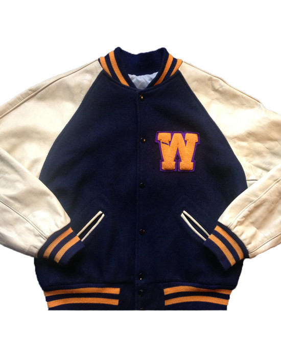 Washington Huskies Navy and White Varsity Jacket Washington Huskies Navy and White Varsity Jacket