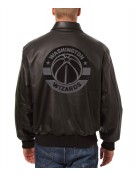 Washington Wizards Printed Leather Black Jacket