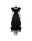 Wednesday Addams Black Party Dress Cosplay Costume Outfits Halloween Party Suit