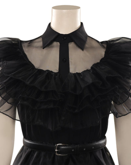 Wednesday Addams Black Party Dress Cosplay Costume Outfits Halloween Party Suit Wednesday Addams Black Party Dress Cosplay Costume Outfits Halloween Party Suit