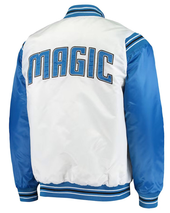 White/Blue Orlando Magic Renegade Varsity Satin Jacket White/Blue Orlando Magic Renegade Varsity Satin Jacket