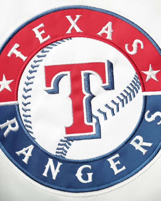 White/Blue Texas Rangers Clean-Up Hitter Jacket White/Blue Texas Rangers Clean-Up Hitter Jacket