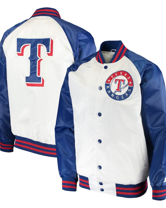 White/Blue Texas Rangers Clean-Up Hitter Jacket White/Blue Texas Rangers Clean-Up Hitter Jacket