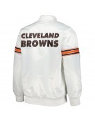 White Cleveland Browns The Power Forward Satin Jacket
