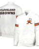 White Cleveland Browns The Power Forward Satin Jacket White Cleveland Browns The Power Forward Satin Jacket