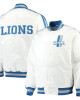 White Detroit Lions Throwback D-Line Satin Jacket White Detroit Lions Throwback D-Line Satin Jacket