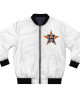 White Houston Astros Bomber Full-Zip Satin Jacket White Houston Astros Bomber Full-Zip Satin Jacket