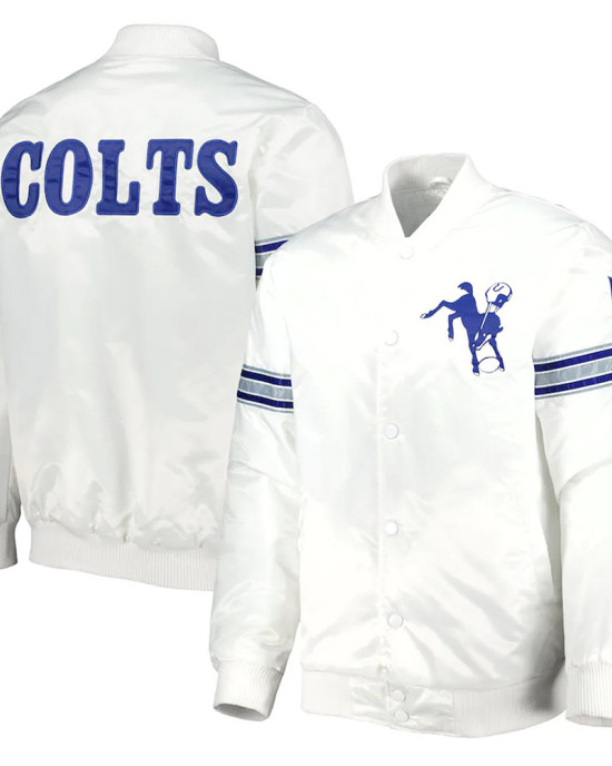 White Indianapolis Colts The Power Forward Satin Jacket White Indianapolis Colts The Power Forward Satin Jacket