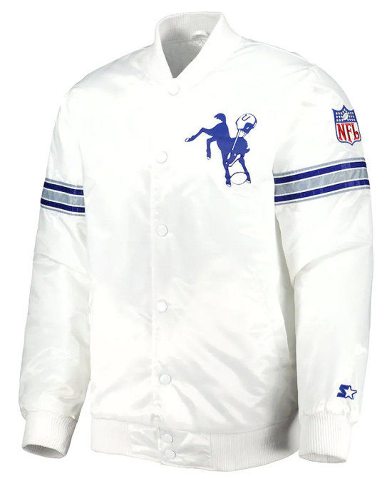 White Indianapolis Colts The Power Forward Satin Jacket White Indianapolis Colts The Power Forward Satin Jacket